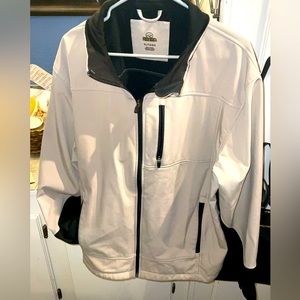 Redhead XL men’s black cream tan coat jacket zipper with pockets. RAIN resistant